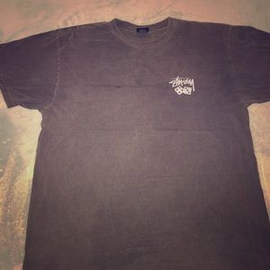Large Grey Vintage Stussy Tee